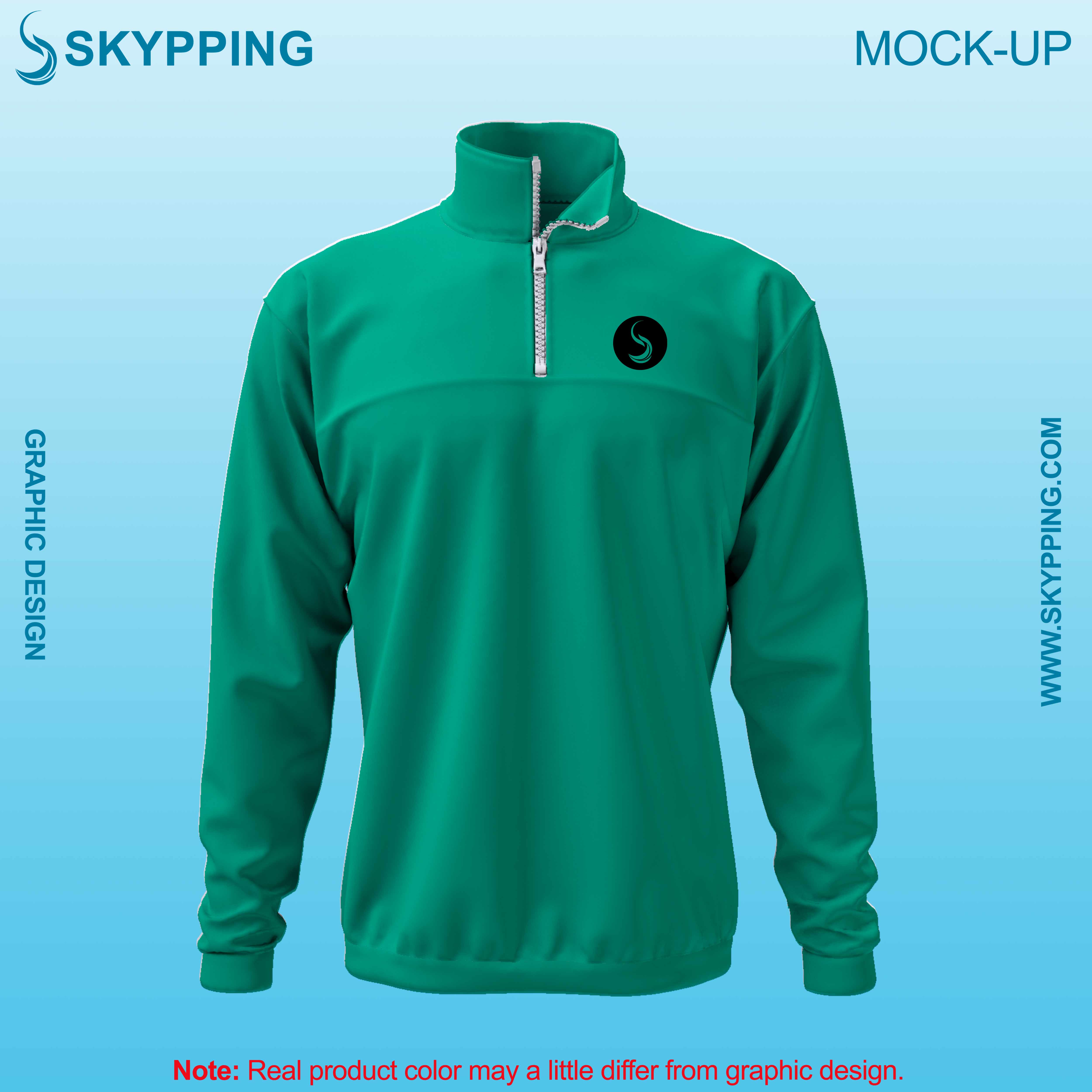 Toddle neck set-in style sleeve with quarter zip sweatshirt for men